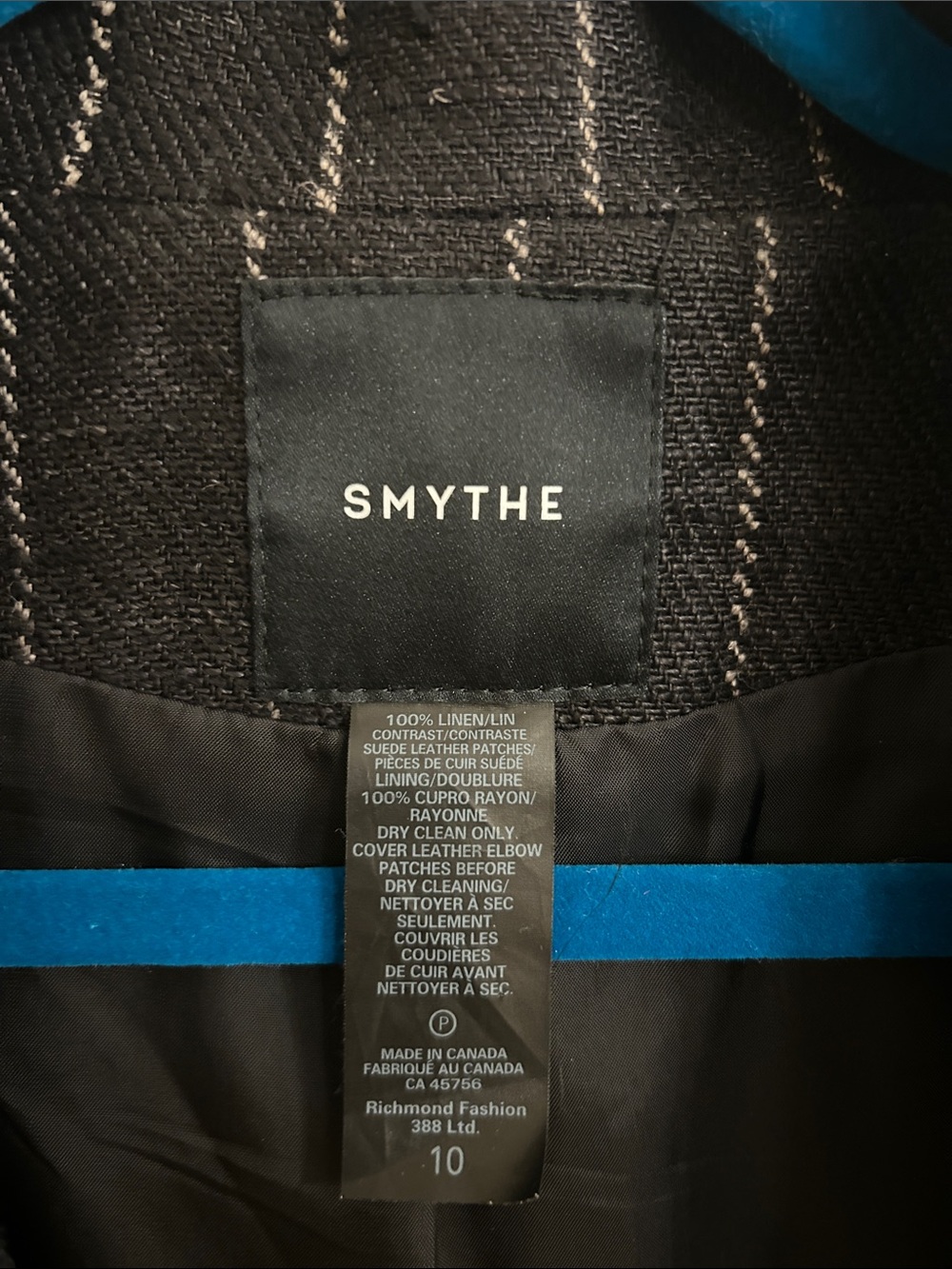 Smythe Charcoal Pinstripe Blazer with Gold-Tone Buttons - Picture 2 of 6